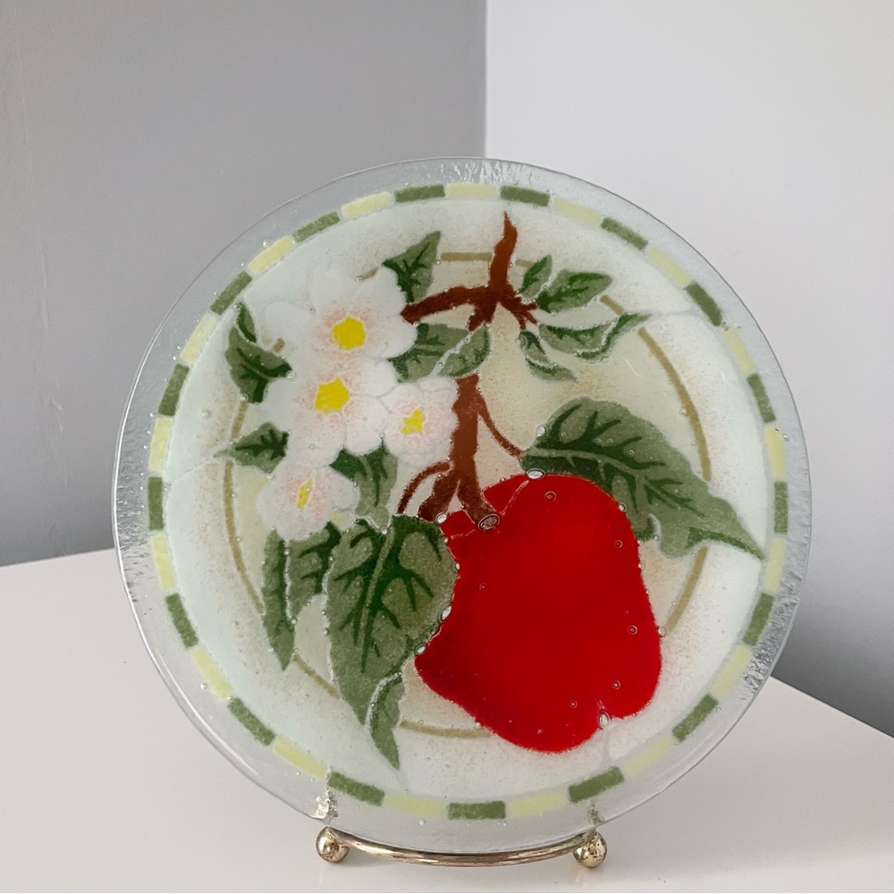 Apple Glass Plate by Peggy Karr